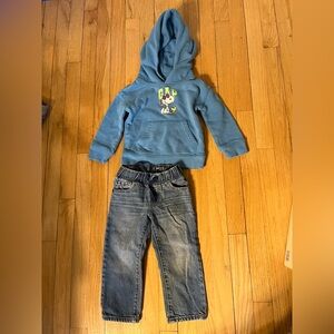 baby gap like new toddler boys snoopy hoodie and jean both size 2